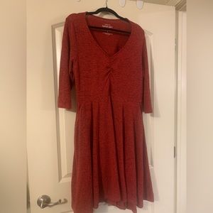 Curves Needed To Provide Drama for Snuggly Red Sweater Dress